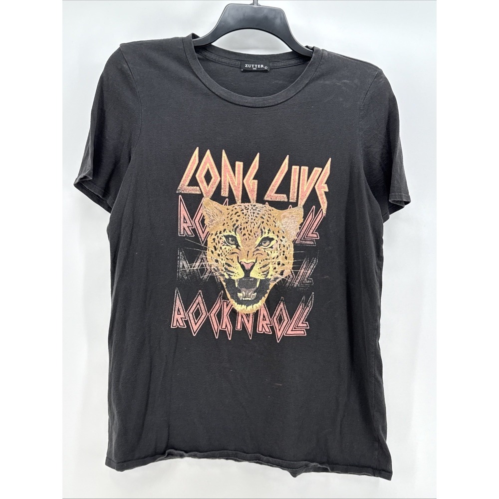Long Live Rock And Roll Ripped Leopard Shirt Large